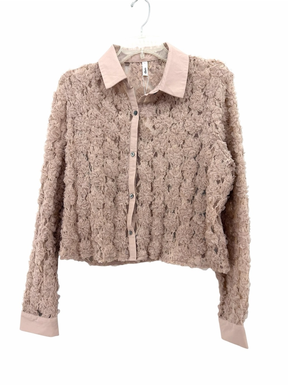 glam Blush Textured Floral Button-Up Blouse NWT - Picture 1 of 3